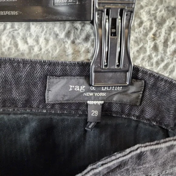 Rag & Bone Fit 4 Denim Cargo Pants Men's 29 Black Pockets Button Zip Closure - Picture 12 of 15